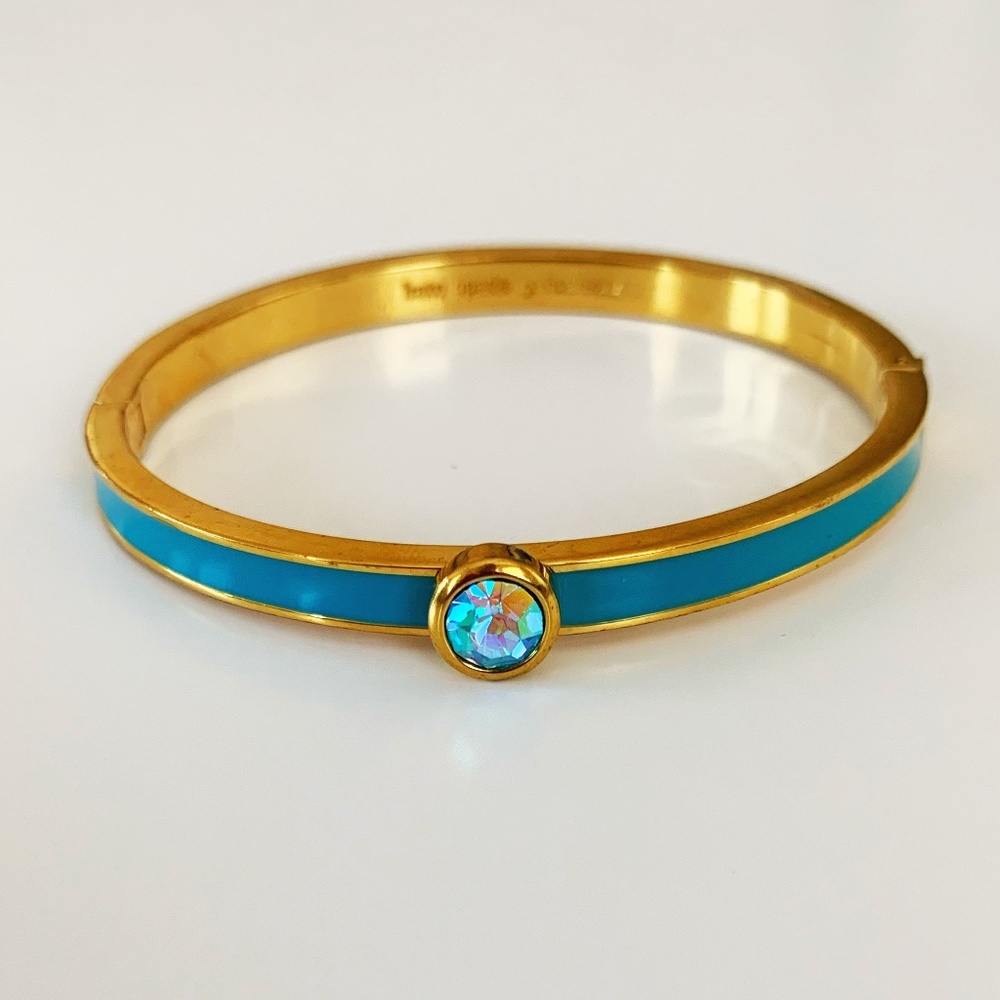 Kate Spade Womens Teal Enamel Bracelet Size S